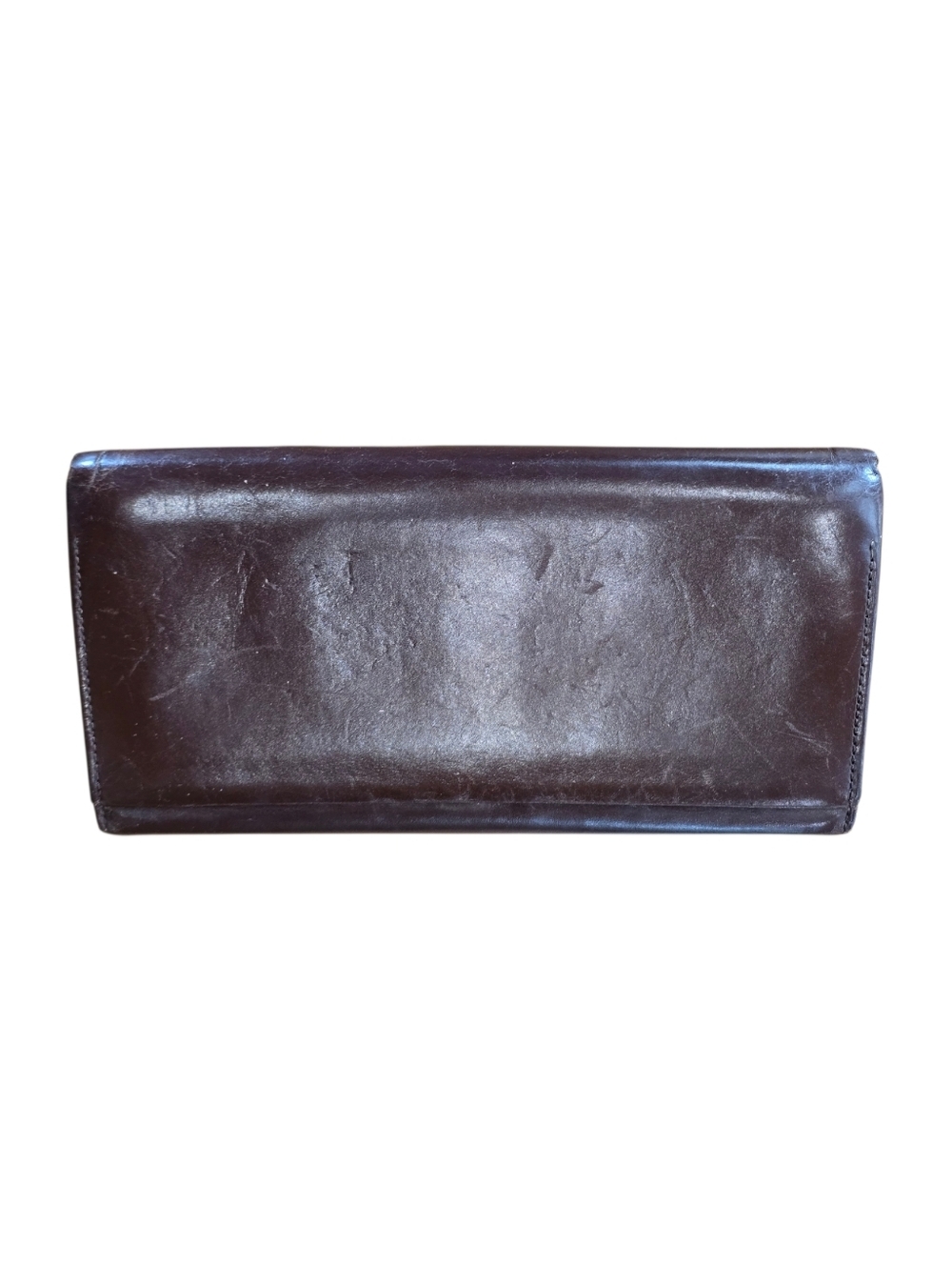 Givenchy Bordeaux Brown Leather Gold Kisslock Bifold Vintage Wallet - Picture 2 of 11